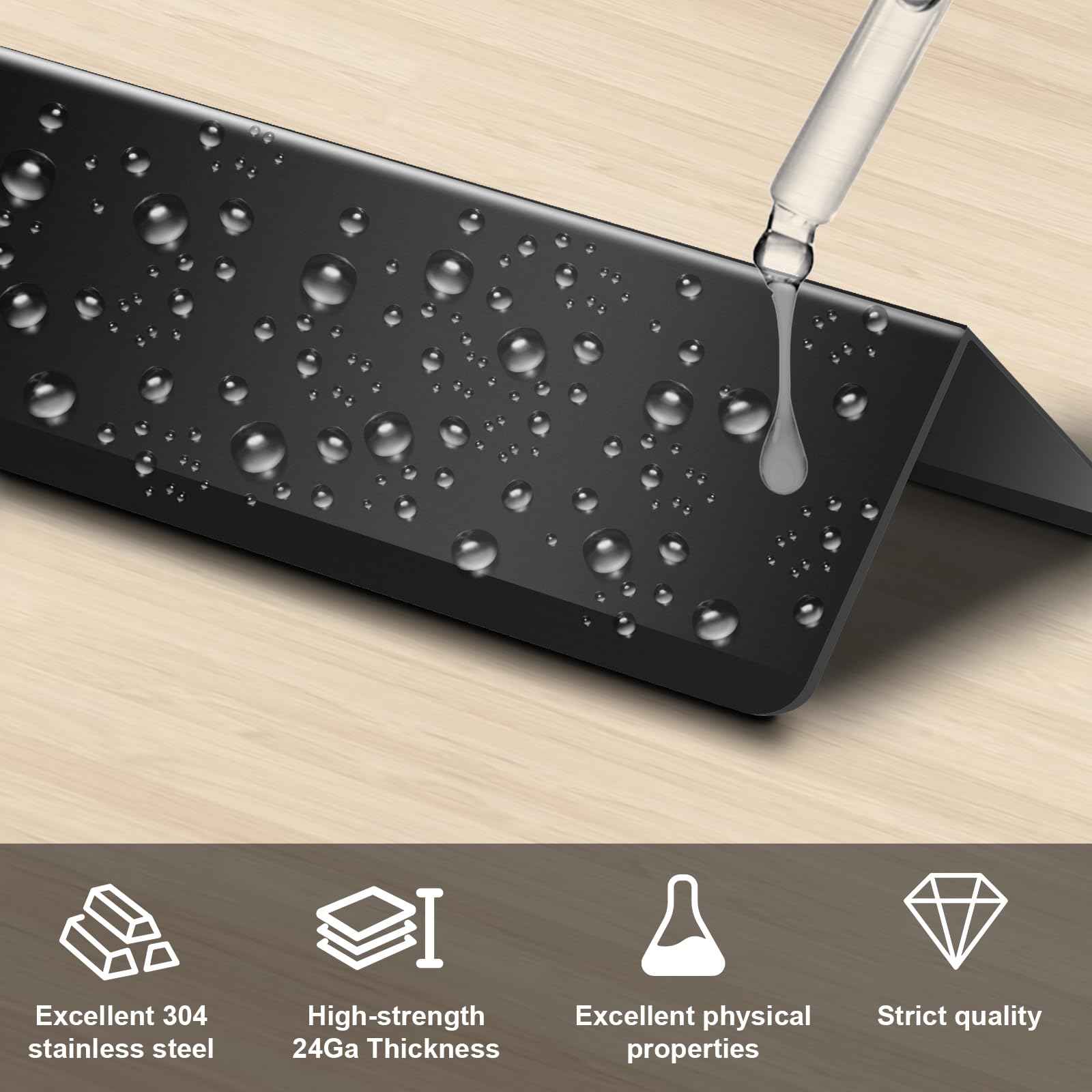 Black Stainless Steel Wall Corner Guards 2 x 2 x 48 inch, Pack of 6 L-Shape Metal Wall Corner Protectors 304 Steel Corner Trim with 90-Degree Angle for Wall Protection and Decoration