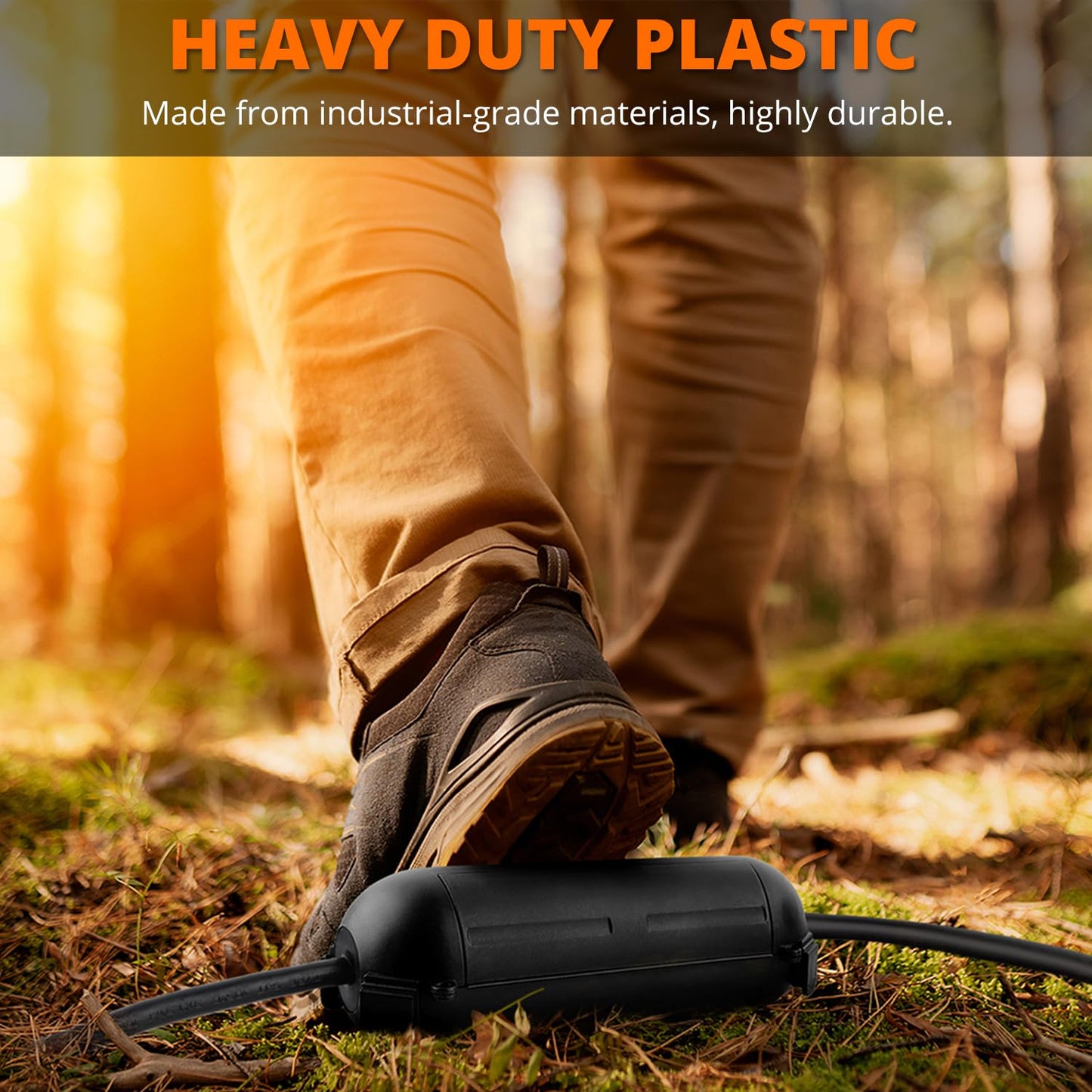 QUOBAS 2 Pack Small Outdoor Extension Cord Cover, Waterproof Electrical Box for Outdoor Outlets, Plugs, Holiday Christmas Lights, Power Tools，Black