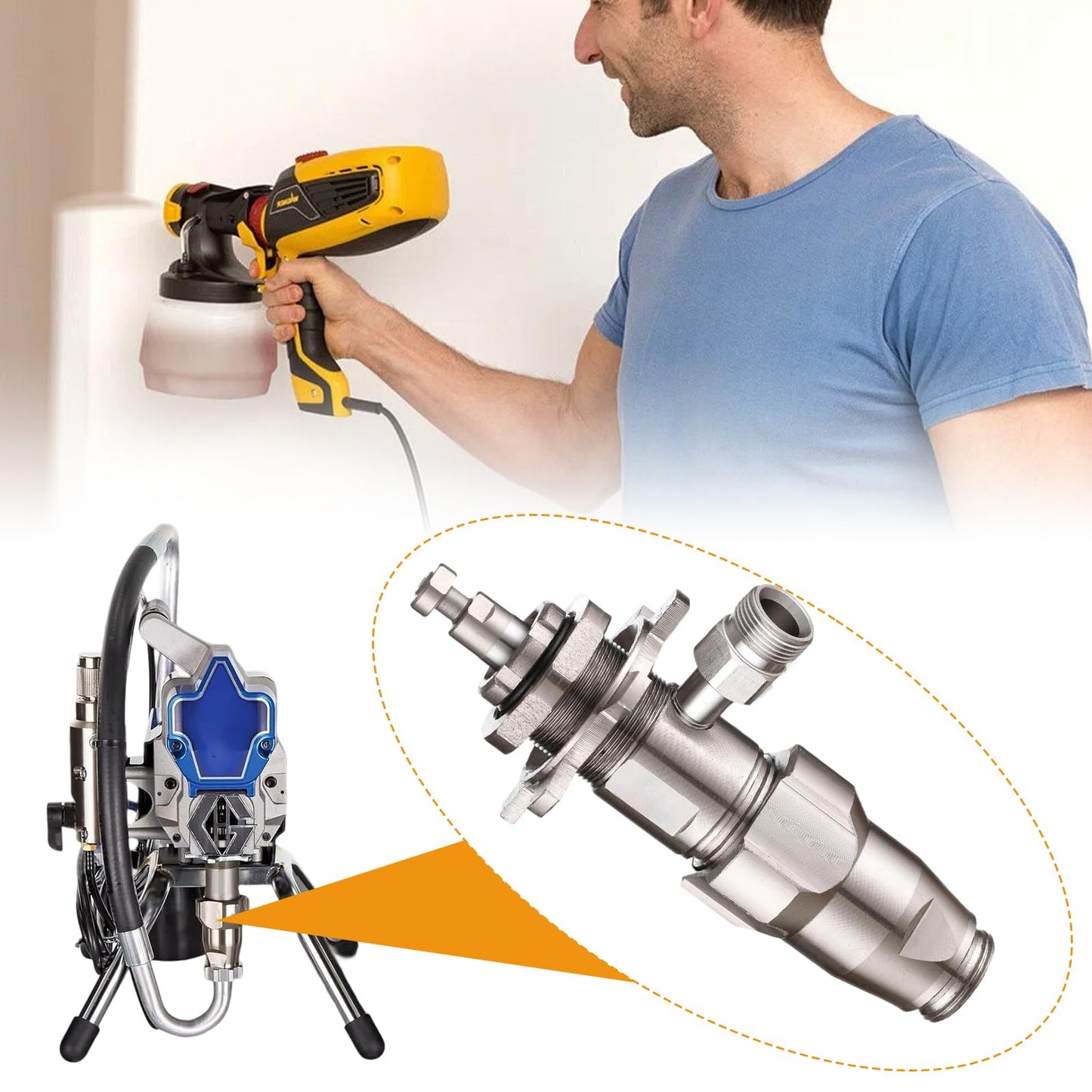 PakaLife 17C487/17C721 Airless Spray Sprayer Pc Pump Parts Compatible with Graco 210ES/210PC/230PC/390PC/395PC/490PC/495PC/595PC,Pro Sprayer Replace