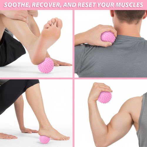 Halloscume 16 Pcs Home Pilates Kit for Women Resistance Band, Stretching Band, Non Slip Socks, Yoga Fascia Balls, Stretch Belt in Sections, Balanced Cushions, Hip Belt and Drawstring Bag (Pink)