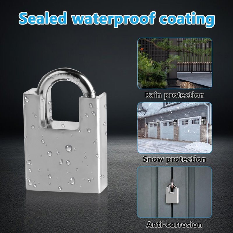 47.24 inch/1.2 Meter Stainless Steel Security Chain Lock with Anti-Cut Padlock & 2 Keys - Heavy Duty Anti-Theft Protection for Bicycle, Motorcycle, Scooter, Door, Fence, Garage