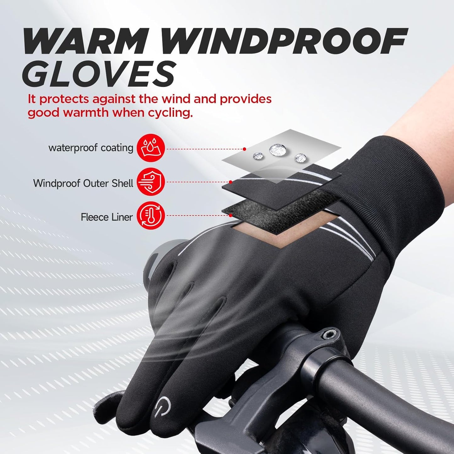 RUIXUE Winter Gloves - Warm Thermal Touchscreen, Windproof & Non-Slip for Men & Women