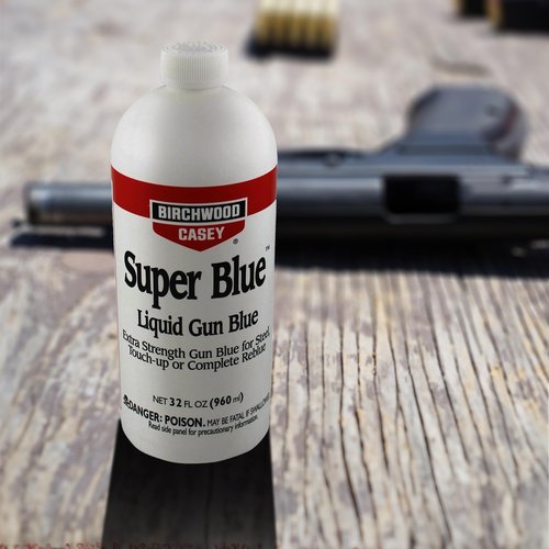 Birchwood Casey Super Blue Liquid Gun Blue with Double Strength Design for Rifles, Pistols, Revolvers, Shotguns, and Other Firearms, Blue