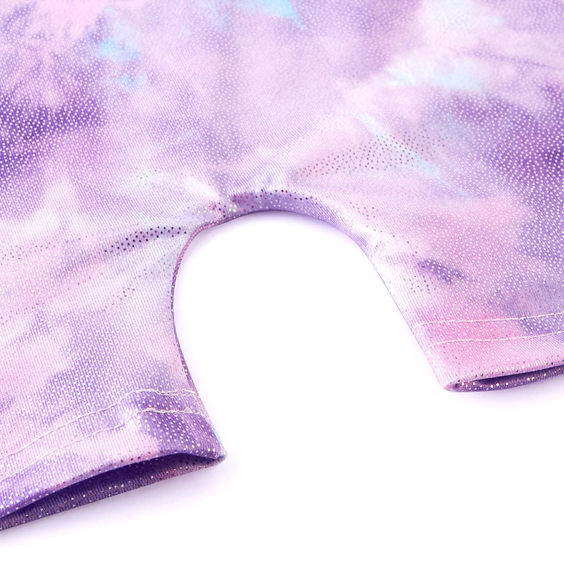 HOZIY Toddler Girls Gymnastics Outfit with Shorts Leotards for Kids Tumbling Biketard 4t 5t Leo Dance Clothes Clothing Bodysuits Child Purple Tie Dye