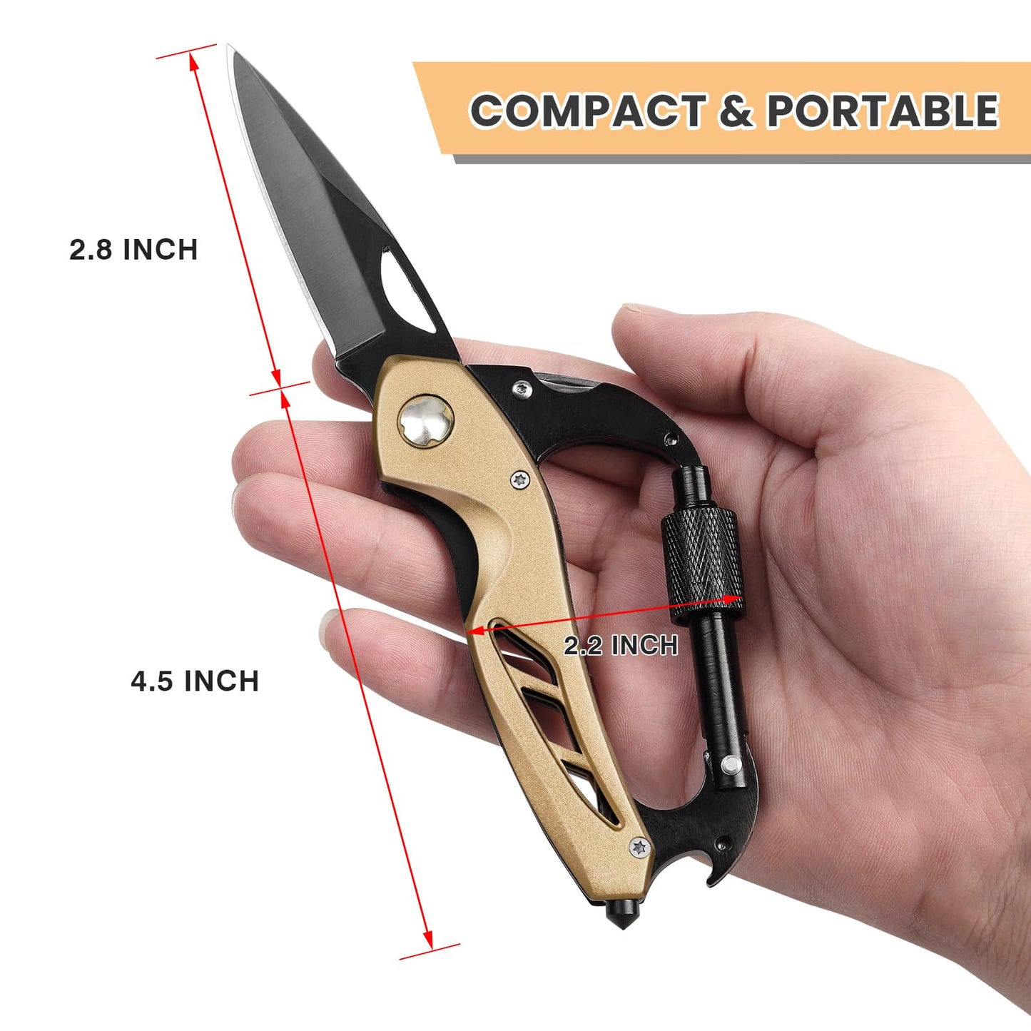 FUNBRO Multitool knife, Gift for Men (Gold)