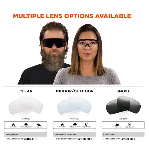 Ergodyne Skullerz Aegir Safety Glasses - ANSI Z87.1+ Certified Protection | Durable & Stylish Design