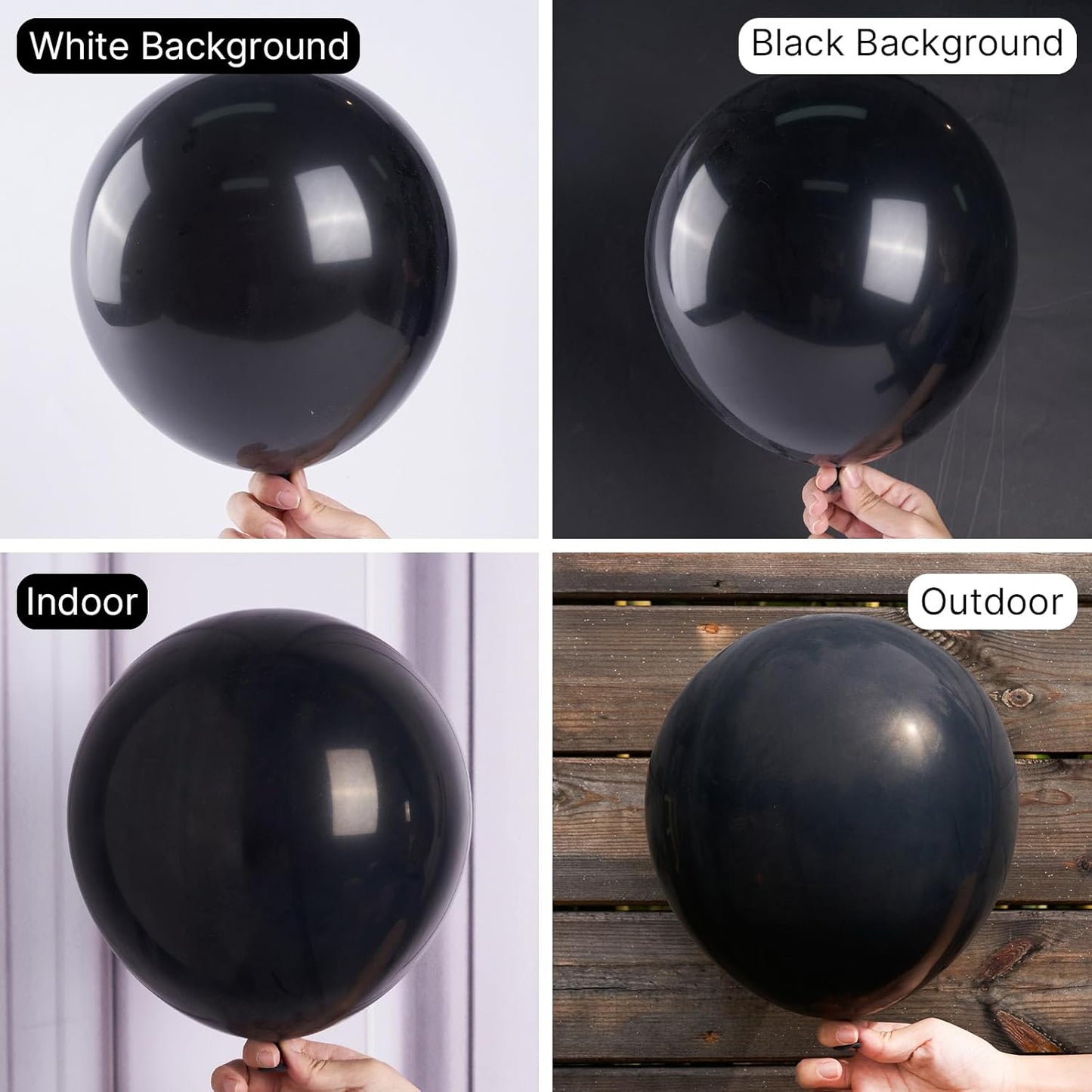 PartyWoo Black Balloons - 140-Piece Arch Kit with Various Sizes for Baby Showers, Birthdays & Anniversaries