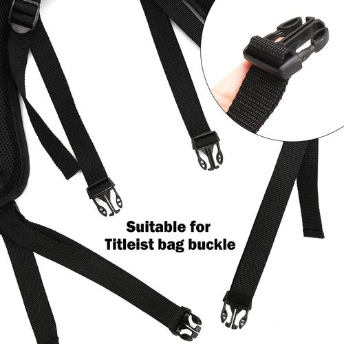 CRAFTSMAN GOLF Black Quick Side Release Plastic Buckle Golf Bag Shoulder Straps Replacement for Titleist
