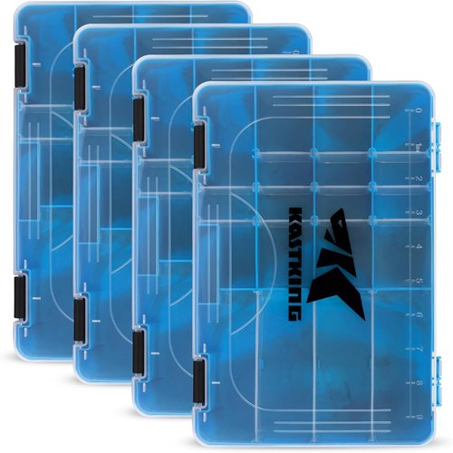 KastKing Tackle Boxes - Durable Plastic Storage Organizer with Removable Dividers | 2 or 4 Pack Options