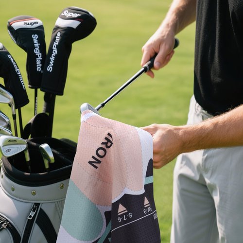 JIUYIBC Golf Sure Stance Ball Position Trainer Towel, Microfiber Swing Trainer Towel and Golf Putter Stance Towel to Improve Your Stance - Setup Positions for All Shots and Clubs