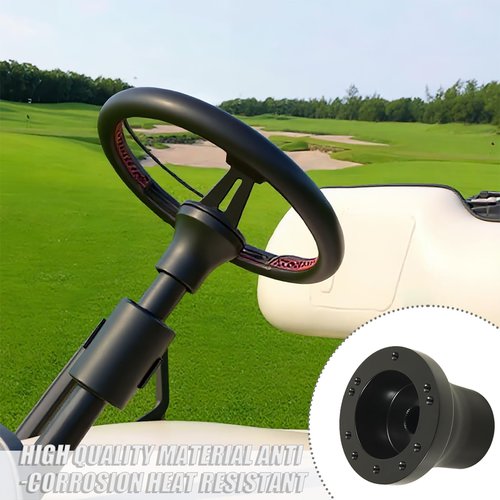 HOGUCAL EZGO Steering Wheel Adapter for Golf Carts Compatible with EZGO TXT RXV Marathon Medalist Golf Cart Accessories Black Golf Cart Steering Wheel Adapter
