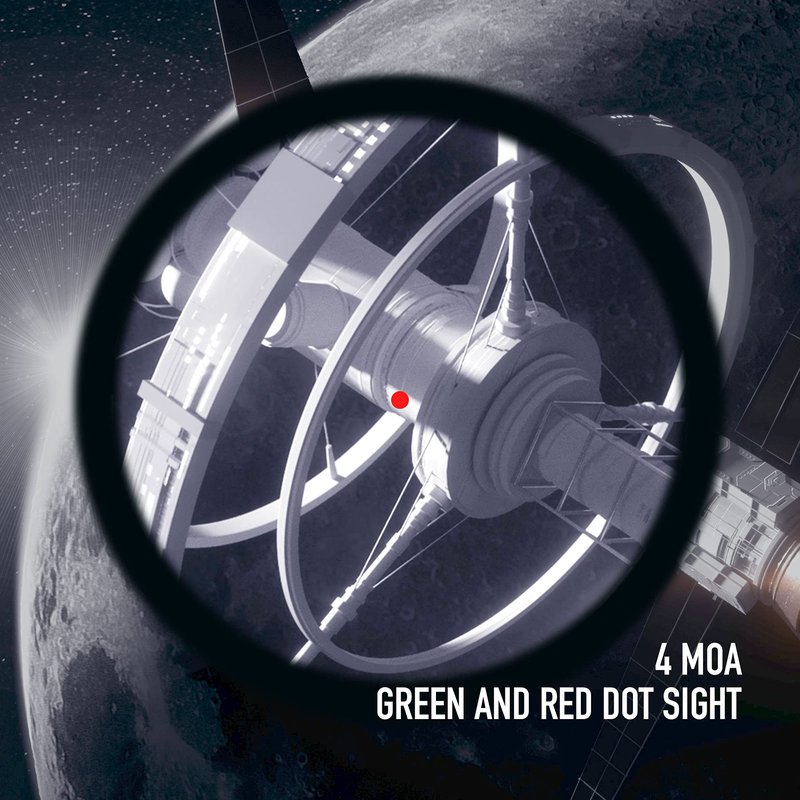 Pinty 1x30 4 MOA Red Green Dot Tactical Reflex Sight with Picatinny Cantilever Mount Black, Khaki (Tactiacl Reflex Sight FDE)