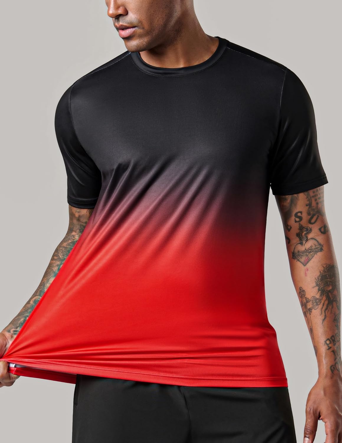 Skiennix Men's Active Quick Dry Crew Neck T-Shirts - 5 Pack Athletic Gym Tees for Workouts