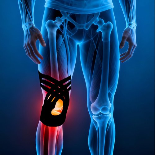 IEADEN Precut Kinesiology Tape for Knees, 10 Pcs, Upgraded, Knee Support & Stability, Knee Pain Relief Athletic Tape - Waterproof & Elastic, Breathable Hypoallergenic Latex-Free Tape, Black