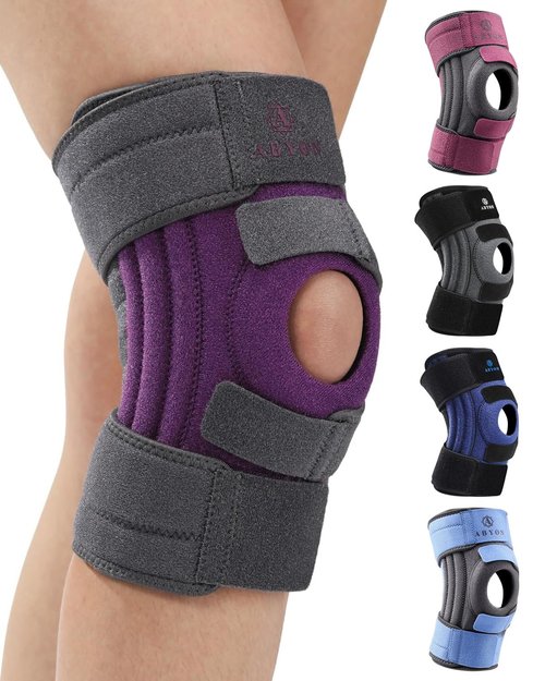 ABYON Knee Brace - Adjustable Support for Meniscus Tear & ACL Injuries | 360° Wraparound Strap for Pain Relief