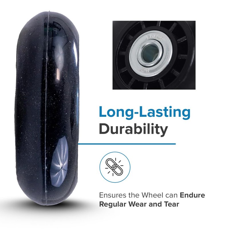 AlveyTech 72 mm Front Anti-Tip Wheel Assembly with Bearings for Jazzy & Pride Scooters & Power Chairs - Replacement Black Scooter Wheels with 608ZZ Bearings, fits Jazzy Elite Power Chair (WHLATIP1004)