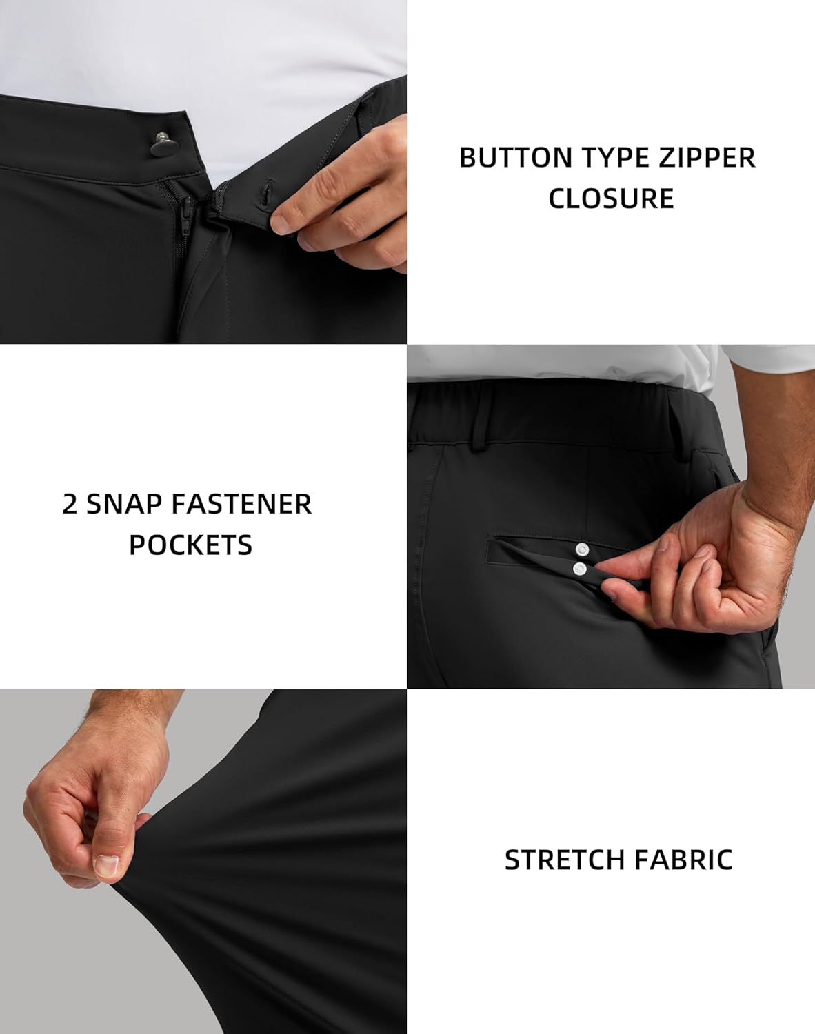 Soothfeel Men's Golf Pants - Slim Fit Stretch Sweatpants with 5 Pockets | Casual Travel Work Attire
