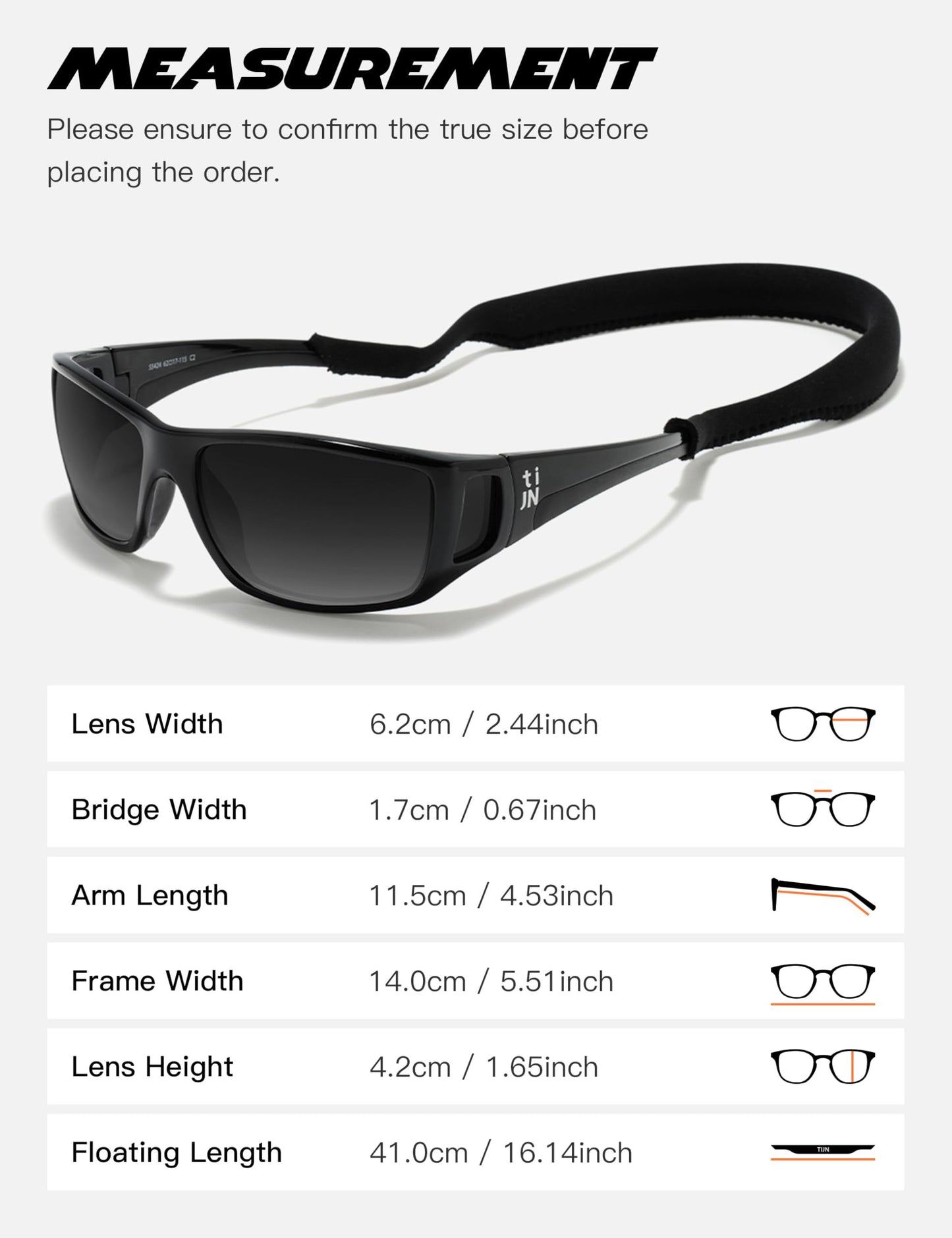 TIJN Polarized Sports Sunglasses for Women Men Lightweight TR90 Wraparound Frame with UV400 Protection for Outdoor Activities