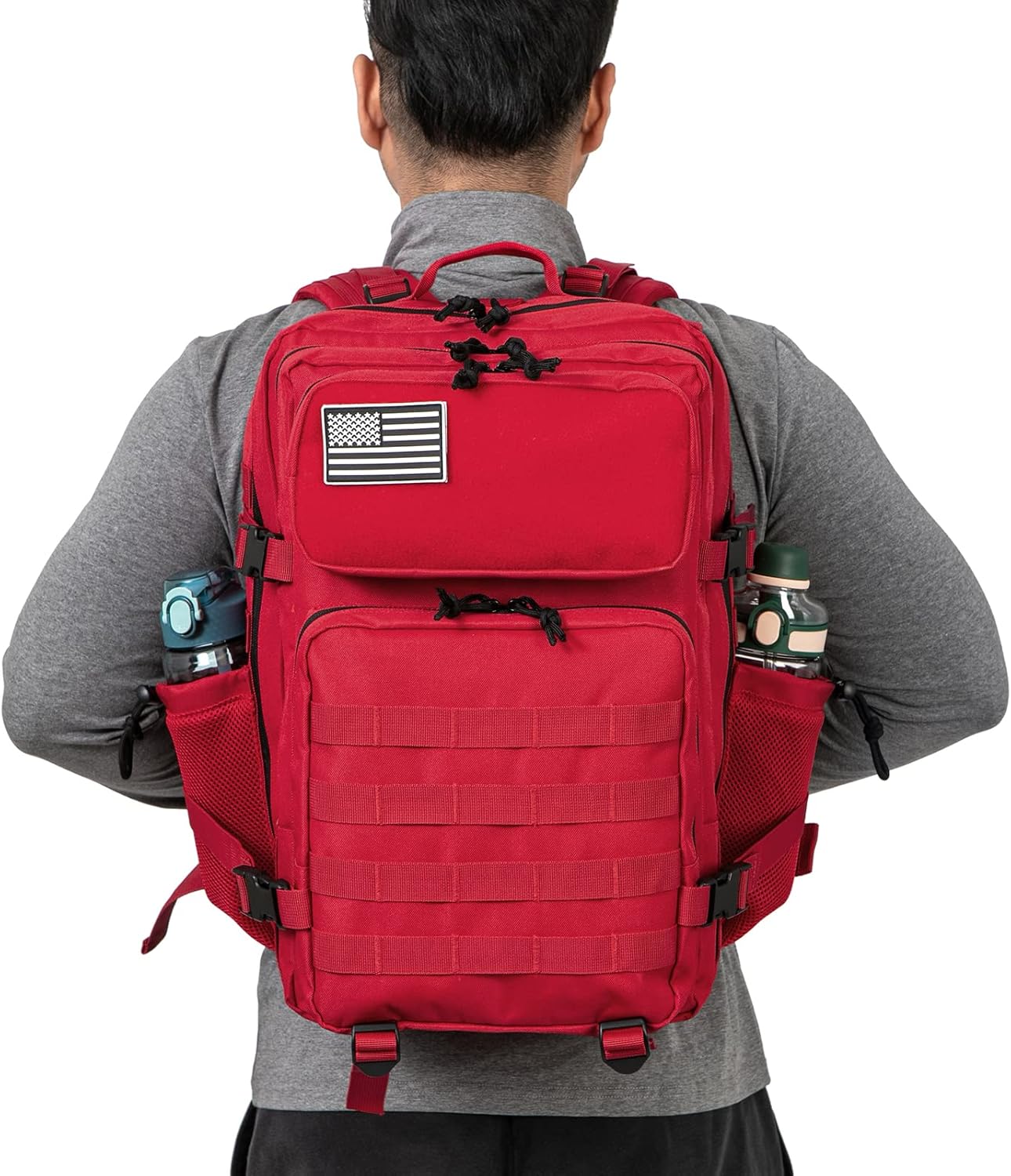 QT&QY Military Tactical Backpack - 25L/45L Molle Daypack for Men | Versatile Hiking Rucksack with Bottle Holder