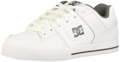 DC mens Pure Skateboarding Shoe, White/Battleship/White, 10 US