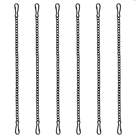 6 Pcs 20 Inch Stained Glass Window Hanging Chain - Black Window Art Decor, Patio Garden Outdoor Decorative Glass Panels