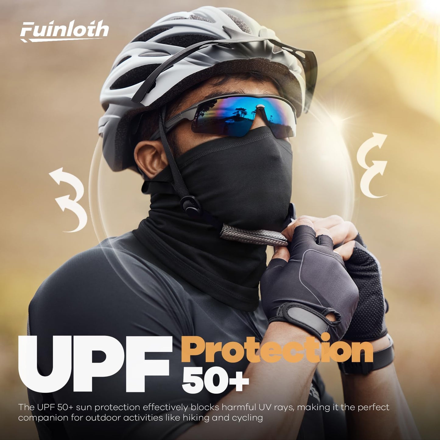 Fuinloth Neck Gaiter, 6 Pack Face Mask Bandana Fishing Cooling Sun Protection Scarf for Men Women Black+Blue+Green+Navy+Sand+Brown