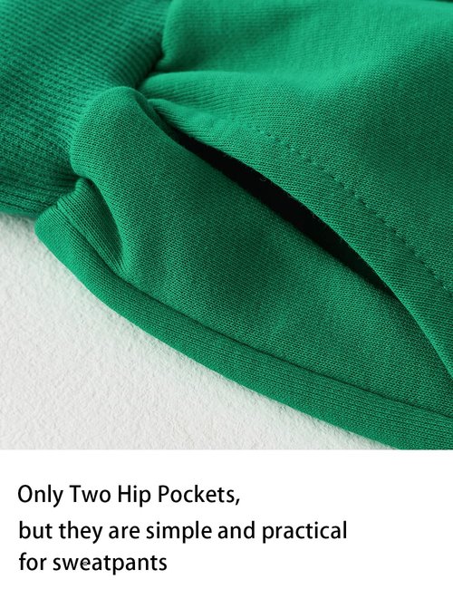 WIYOSHY Kids' Solid Color Drawstring Cotton Sweatpants Jogger Pants for Boys & Girls 4-12Years (US, Numeric, 8, Regular, Pure Green)
