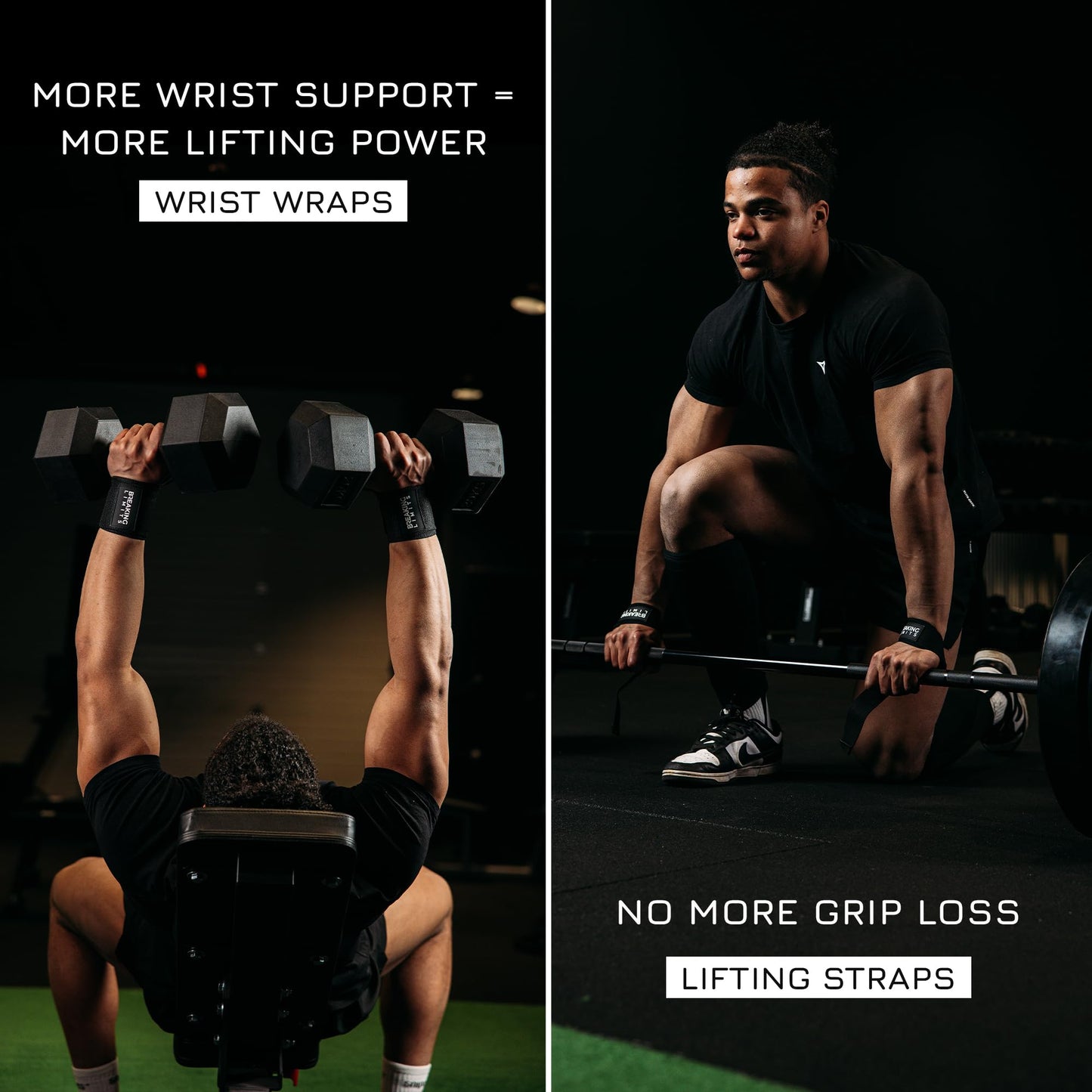 Breaking Limits Lifting Straps & Wrist Wraps for Weightlifting Men & Women