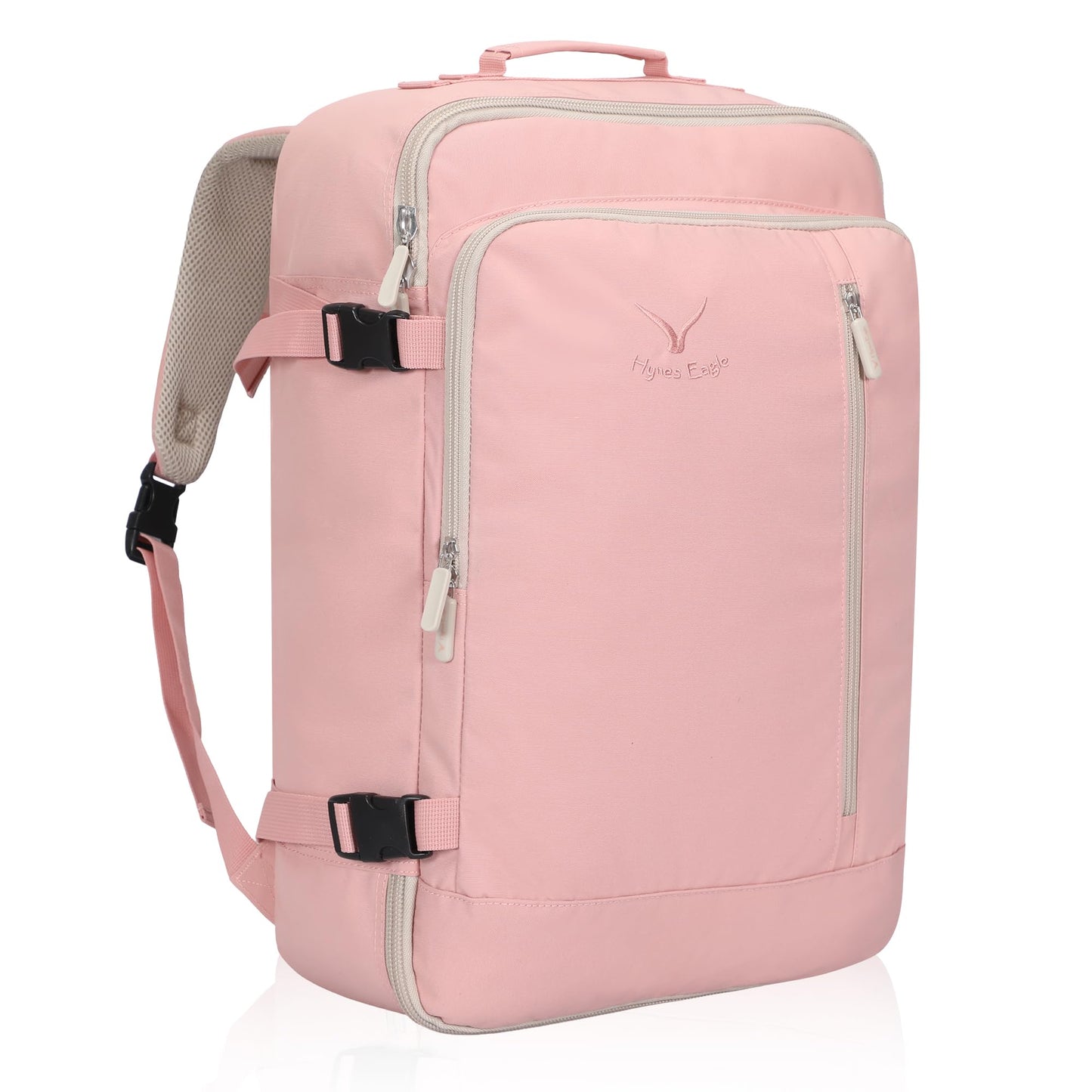 Hynes Eagle Carry on Backpack 38L Large Travel Backpack for Women Flight Approved Weekender Bag Laptop Backpack Men 15 inches Light Pink