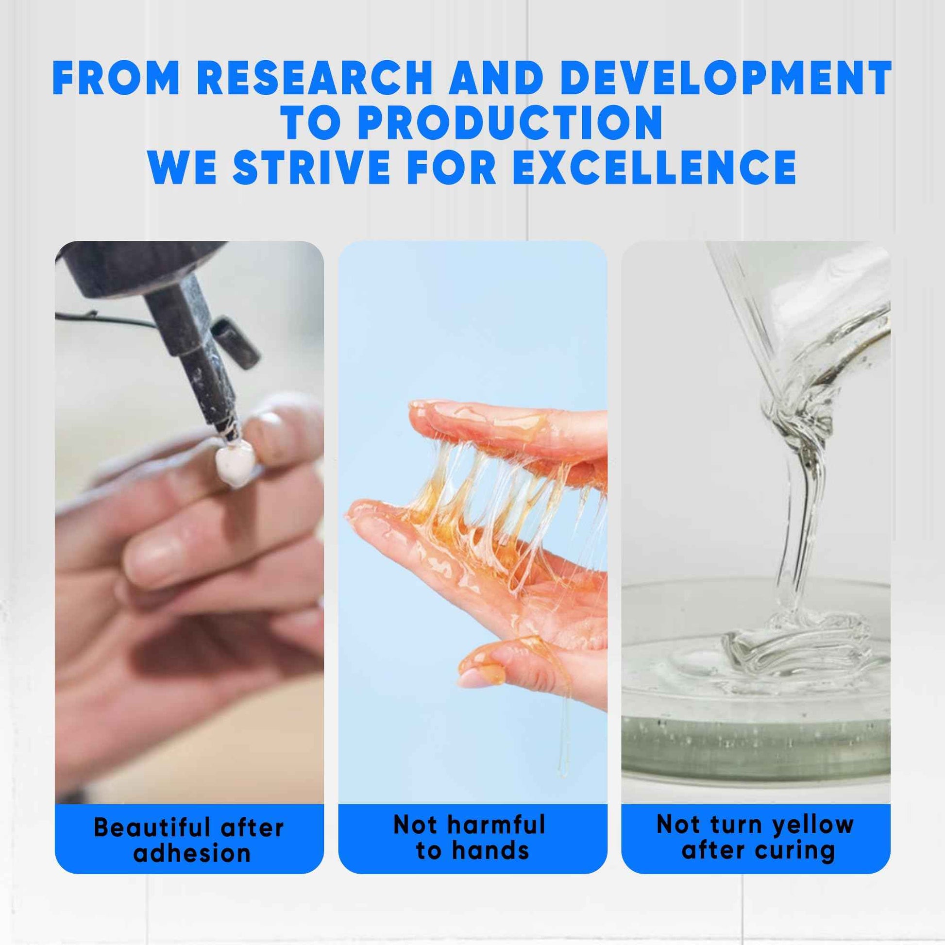 Epoxy Glue Clear, Bonding for Plastic, Metal, Ceramic, Wood, PVC, Stainless Steel, Tile, Water Pipes, The Strongest Plastic Repair Glue, 30 Minutes Waterproof Welding (3)