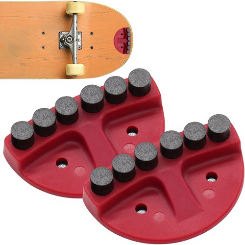 Sexkeeplood Skateboard Spark Plate,Spark Plate Foot Pressure Slider -Red Skateboard Friction Spark Tool,Skateboarder's Accessory for Ride,Red,(Pack of 2)