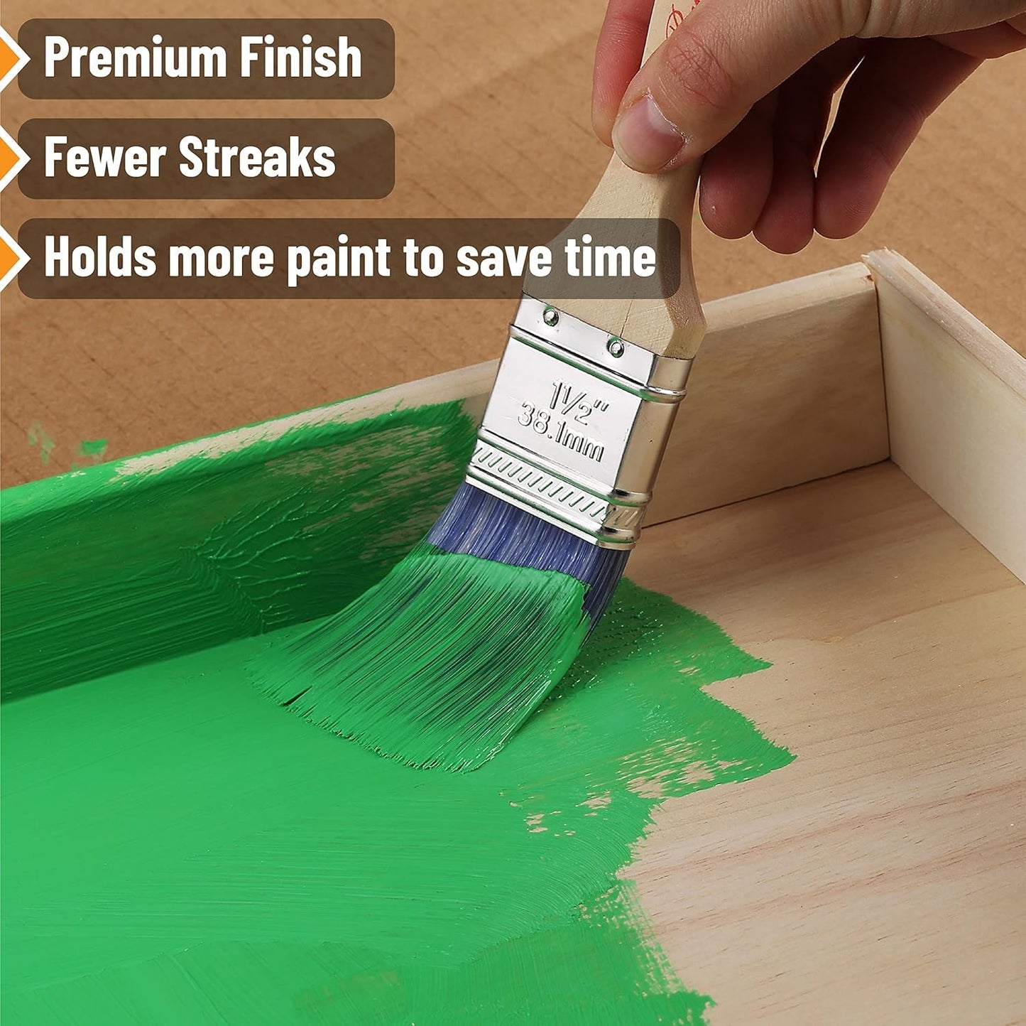 Bates- Paint Brushes, 2.5-Inch, 12 Pack, Angle Brushes, Treated Wood Handle, Wall Paint Brushes for Walls, Stain Brush, Furniture Paint Brush, Paint Brushes for Painting Walls, Painting Brush