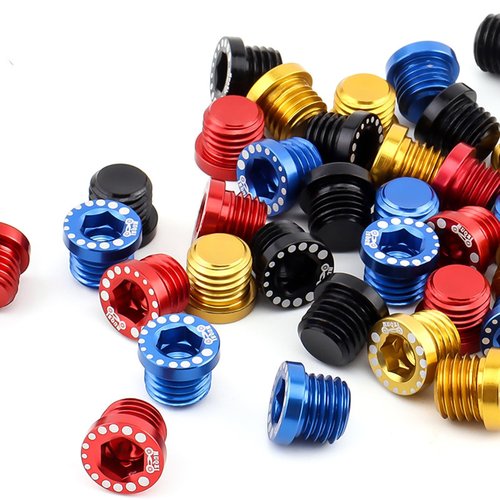 Sanmum 4pcs M10 Folding Bikes Screws Plug MTB Bolts V Brake Column Bike Rack Brake Disc Screw (Gold)