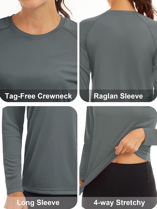 MAGCOMSEN Women's Long Sleeve Sun Protection Shirt - UPF 50+ for Hiking, Fishing & Workouts