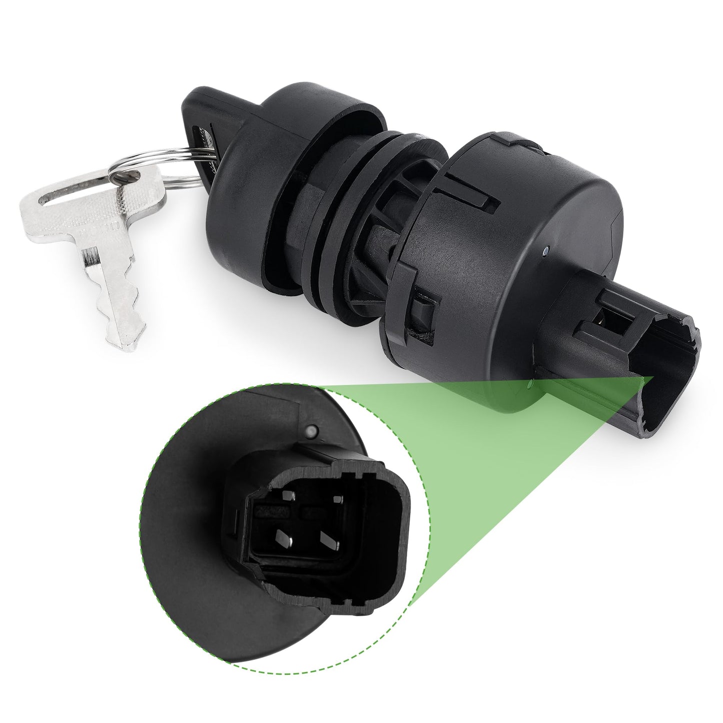 10L0L Golf Cart Ignition Key Switch for Yamaha G22 G29 Drive 2, OEM JW1-H2510-00, JU2-H2510-20 - 2 Position On/Off Replacement Ignition Switch with 2 Stander Keys for Gas 2005-UP Electric G29