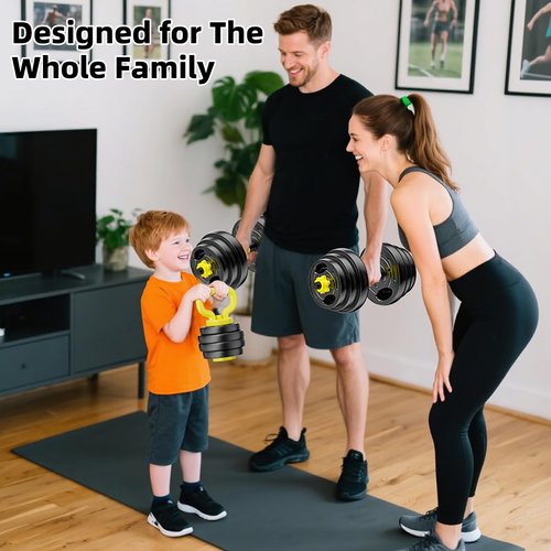 HUAYA Adjustable Dumbbell Set, 10-90lbs Free Weights with Connector – 4 in 1 Dumbbells, Barbell, Kettlebell & Push Up Stand, Adjustable Weights Set for Home Gym Fitness Equipment for Men & Women (Orange 45lbs (22.5lbs*2))