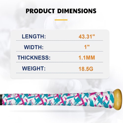 JAYA Bat Grip Tape - 2-Pack Non-Slip, Sweat-Wicking PU Wrap in Mixed Colors | 1.1mm Thickness, 1100 x 27mm