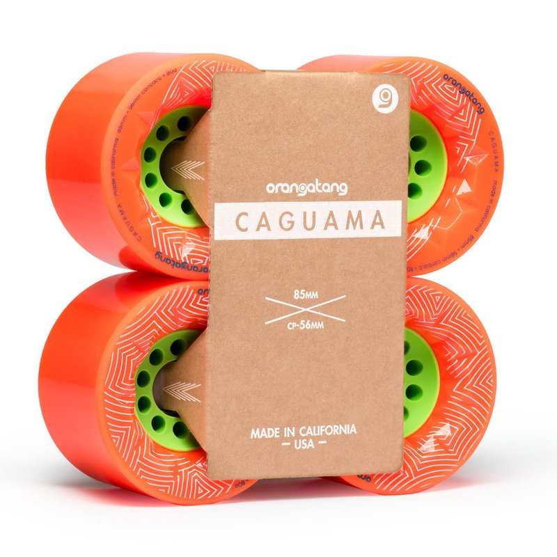 Orangatang Caguama 85 mm Longboard Wheels for Cruising, DIY Electric Skateboards, Eboards (Orange, Set of 4)