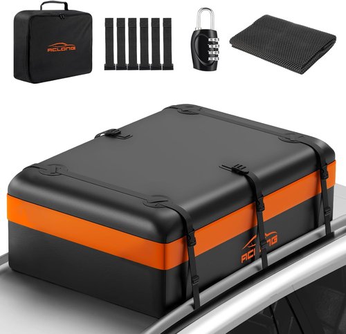 ACLONG Rooftop Cargo Carrier Bag - 21 Cubic Feet Waterproof Heavy Duty for All Cars | Includes Anti-Slip Mat & Luggage Lock
