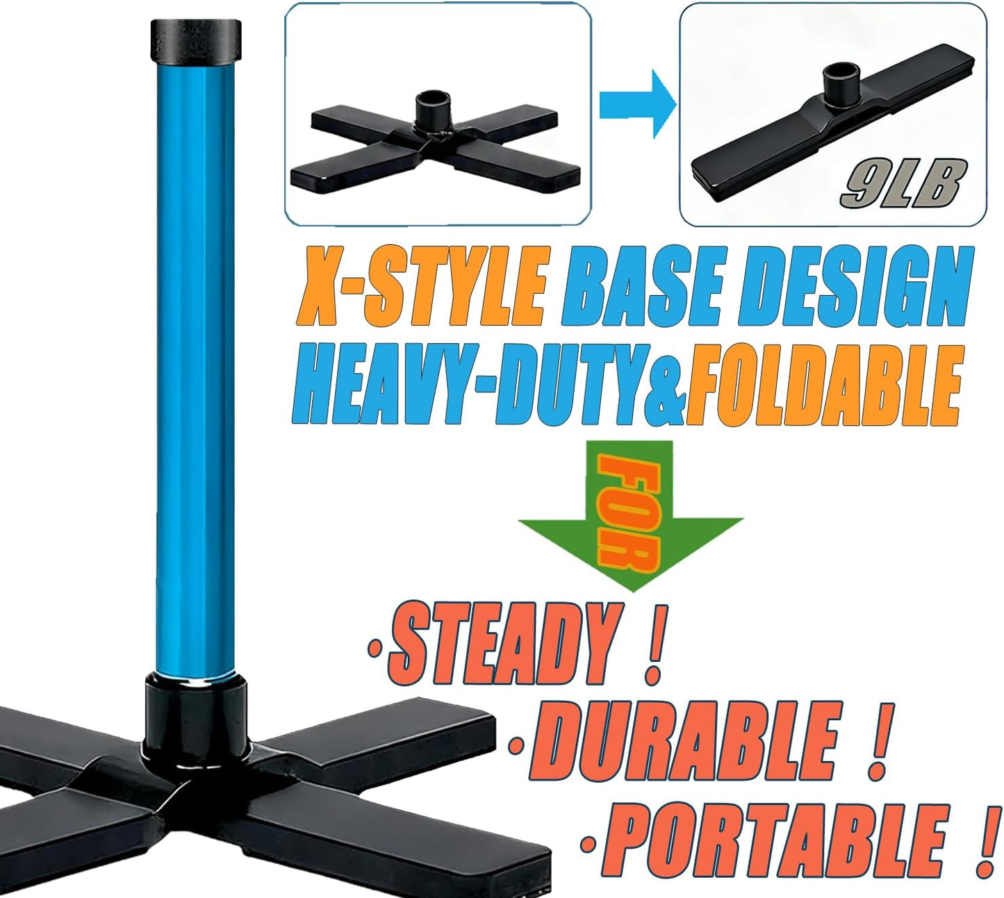 TARUMG Portable Batting Tee - Adjustable Height 25-47 Inches | Heavy Duty Design for Baseball & Softball