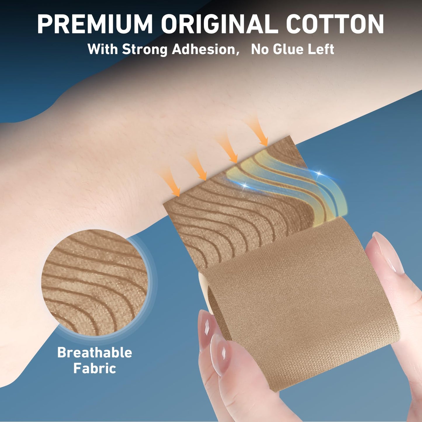 Kinesiology Tape for Ankle, KTQUICK 12 Count Ankle Tape Precut, Original Cotton Waterproof & Breathable, Enhance Elastic Kinesiology Athletic Tape for Ankle Support and Muscle to More Sports (Beige)