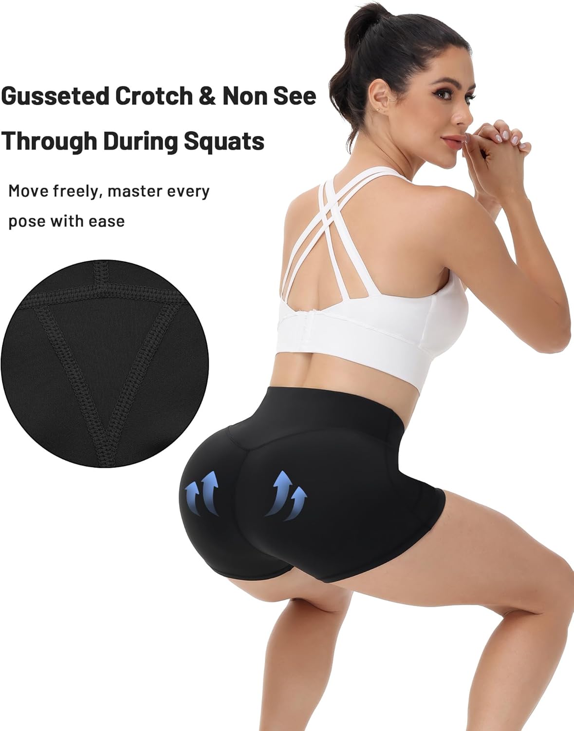 Runhit Biker Shorts for Women - High Waisted Yoga & Workout Spandex with Pockets | 8''/5''/3'' Sizes