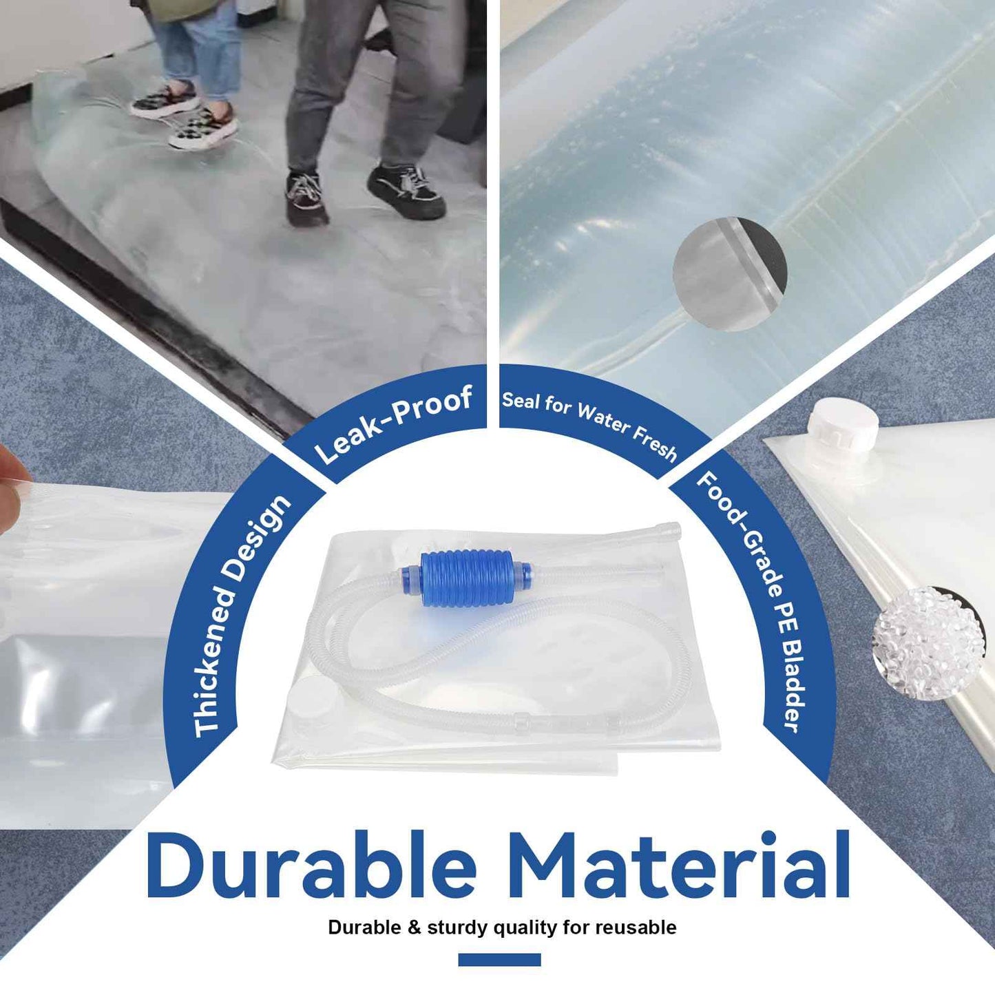 Emergency Drinking Water Storage 45 Gallon, Food-Grade Bathtub Bladder, BPA-Free, Ideal for Emergency Water Bank, Camping, RV Traveling, Hurricane, Storm & Disaster Preparedness Supplies