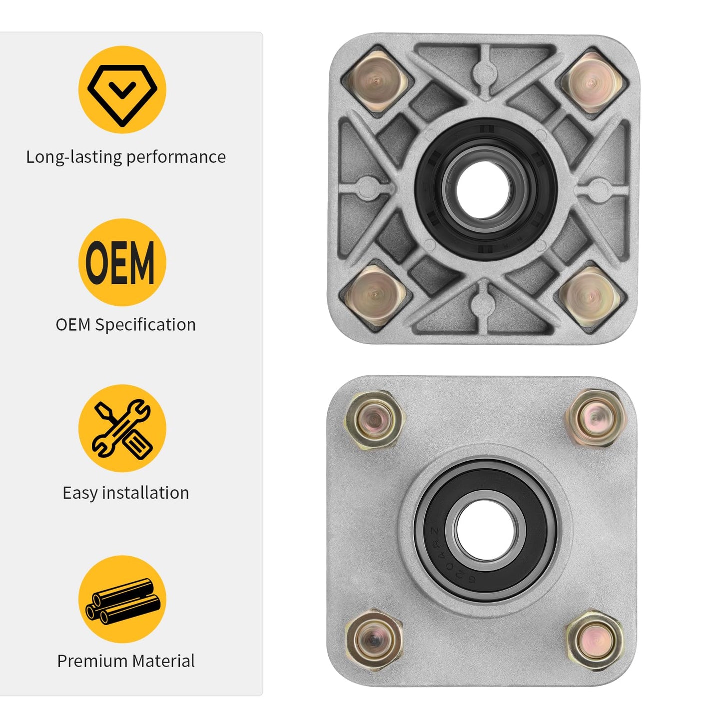 M MATI 2Pcs Front Wheel Hub & Cover Cap for Yamaha Golf Cart G8/G9/G11/G14/G16/G19/G20/G22/G27 1990-2008 JG5-WF511-00-00 JG5-WF511-10-00