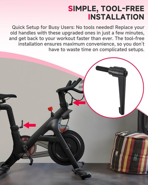FixBear 3Piece Compatible with Peloton Exercise Bike Adjustment Kit L-Handles, 2 Large and 1 Standard Size for Seat and Handlebar, Replacement Peloton Bike Parts
