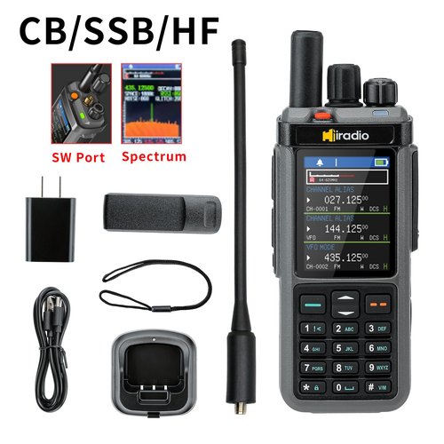 Hiradio Y23UV-98PLUS 10W Multiband Two-Way Radio with CB/SSB/HF, GPS APRS, Cross-Band Repeater, 1024 CH & Tri VFO - High-Power Ham Radio for Amateur Communications & Outdoor Emergencies