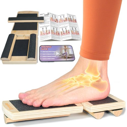 Evomake Ankle Balance Board - Foot Strengthener for Plantar Fasciitis, Foot Arch Stretcher, Sprained Ankle Recovery, Stability Exercises & Posture-Correction | Single-Leg | Non-Slip | AKS-2506H