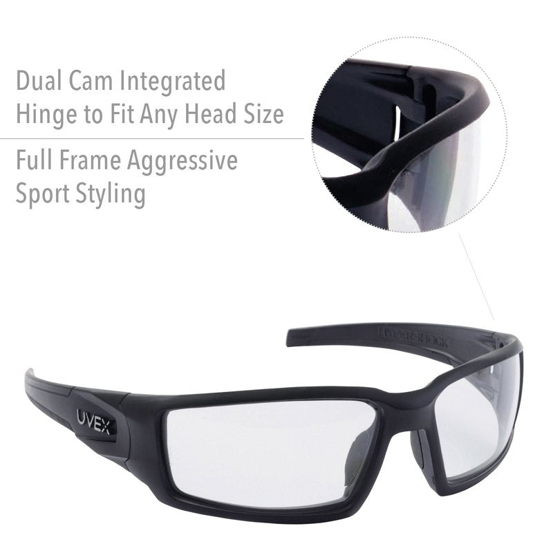 Howard Leight Hypershock Shooting Safety Eyewear, Black Frame, Clear Lens with Uvextreme Plus Anti-Fog Lens Coating (R-02220)