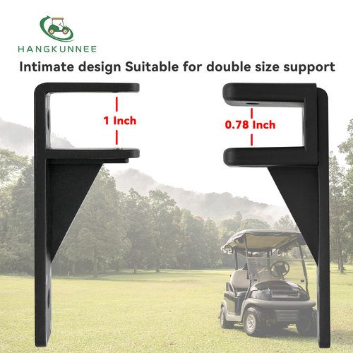 HANGKUNNEE Golf Cart Armrest with Cup Holder for EZGO Club Car Yamaha, No Drilling Required Golf Cart Armrest Kits for Rear Seat with 1inch and 0.78 inch Square Tube Frame