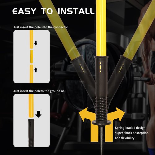 LTTGX Soccer Agility Training Poles Set: Football Speed Training Equipment with 6Soccer Agility Poles Adjustable Height Hurdles for Basketball Athletes Youth
